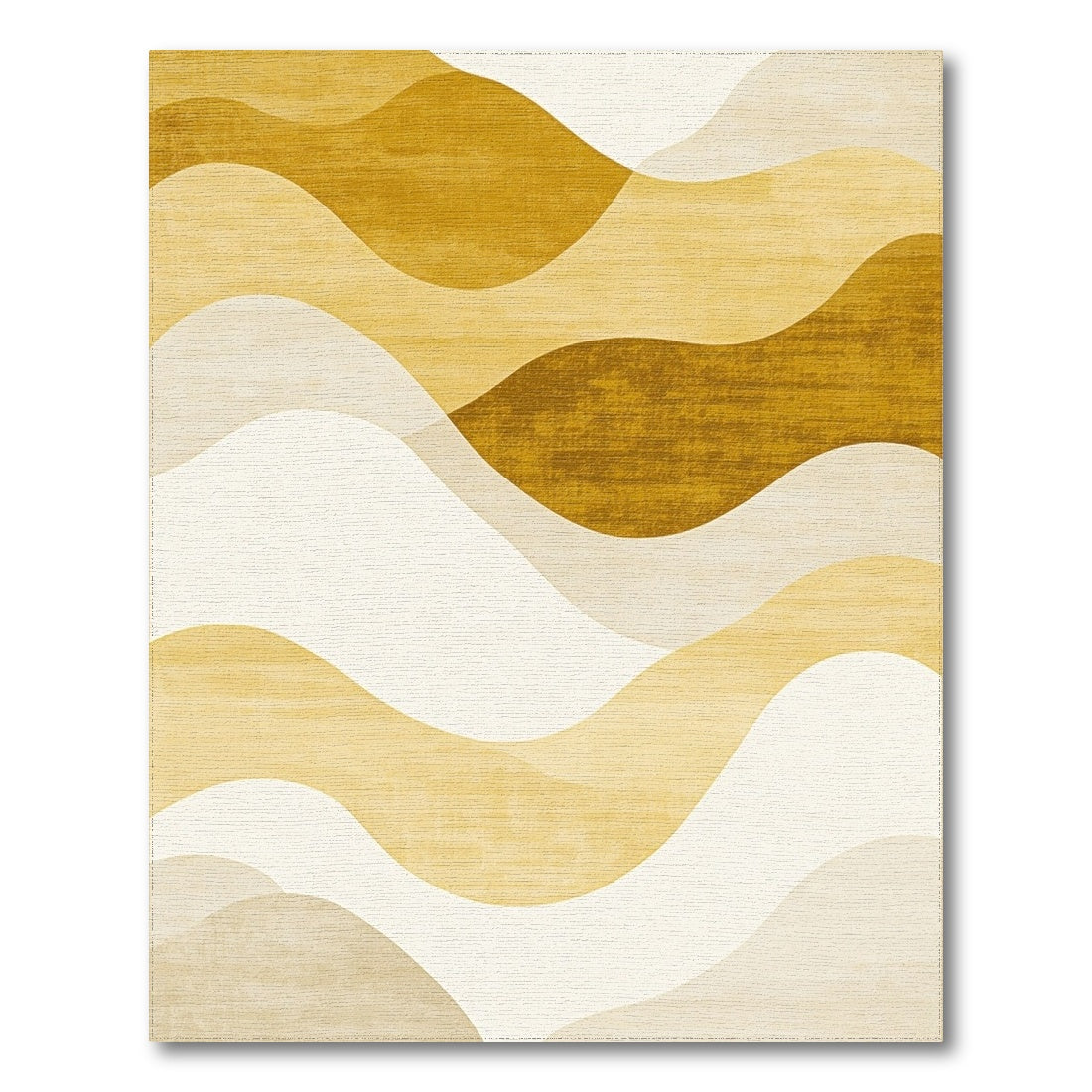 Golden Beige Wavy Layers Rug