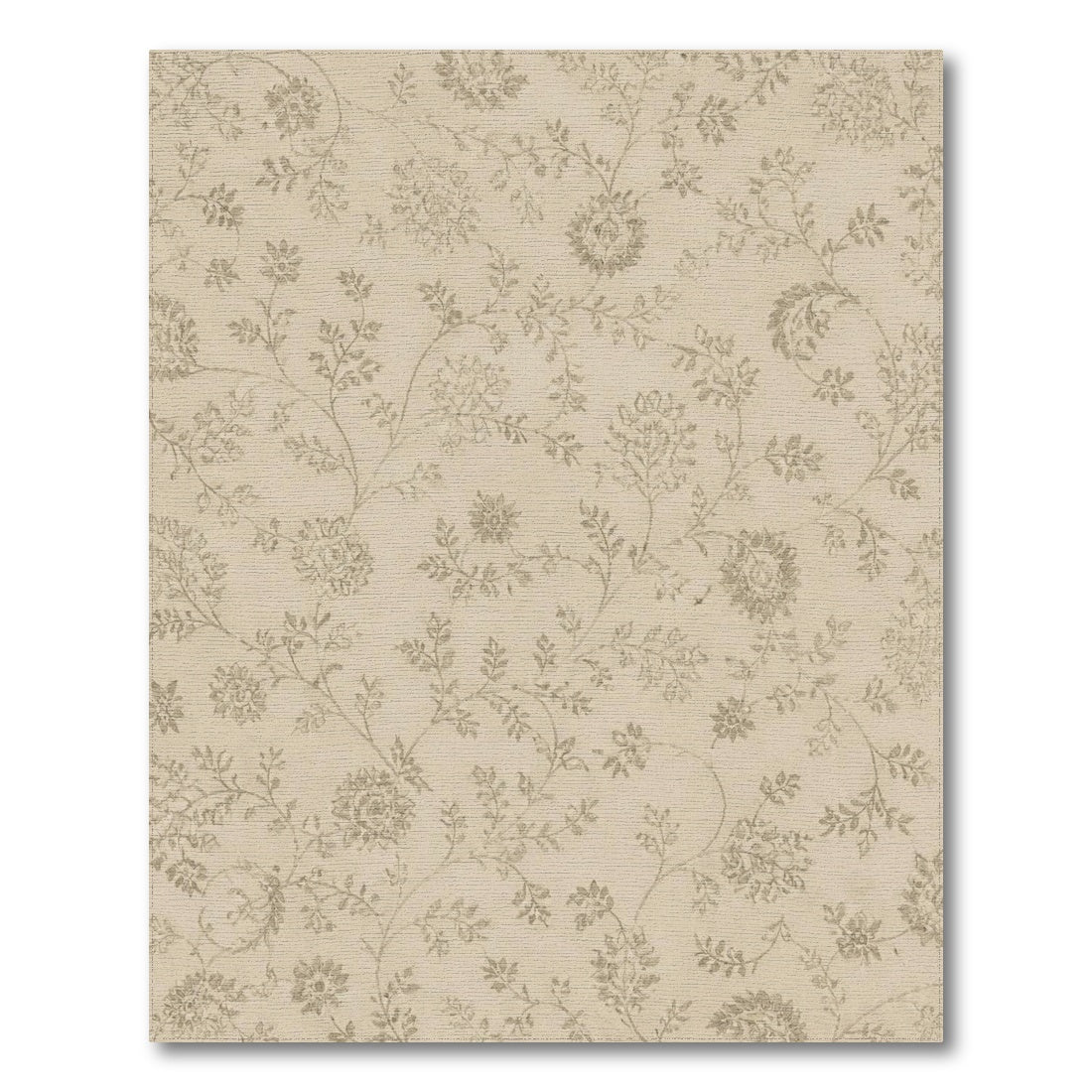 Beige Grey Floral Vintage Area Rug