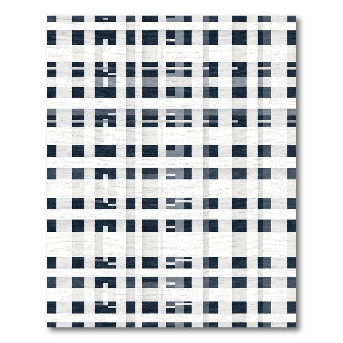 Classic Navy Plaid Grid Rug