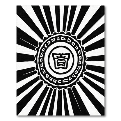 Monochromatic Sunburst Emblem Rug