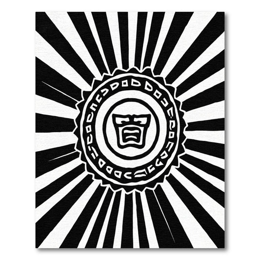 Monochromatic Sunburst Emblem Rug