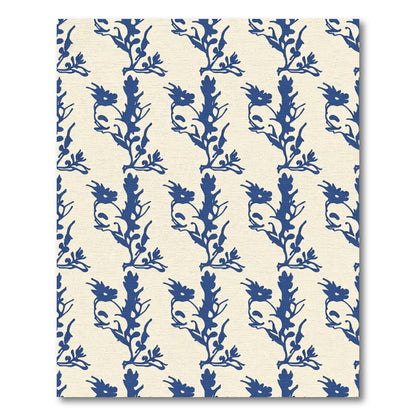 Deep Blue Botanical Garland Repeat Rug