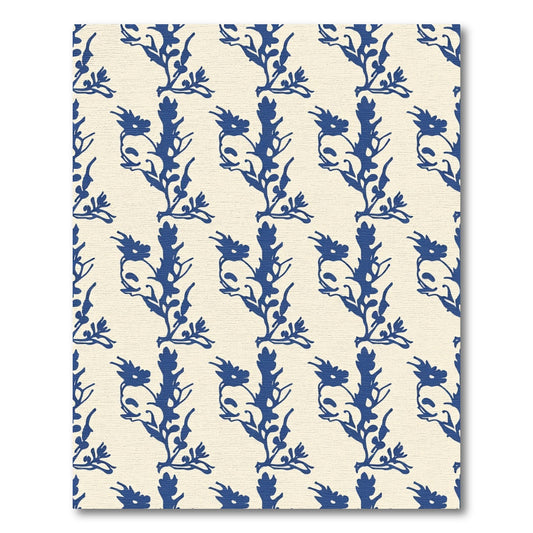 Deep Blue Botanical Garland Repeat Rug