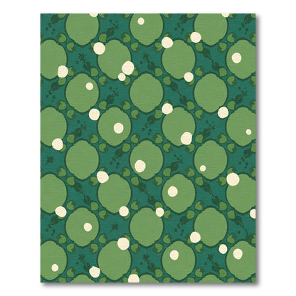 Emerald Circles and Dots Arrangement Rug