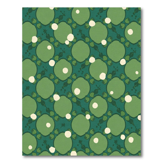 Emerald Circles and Dots Arrangement Rug