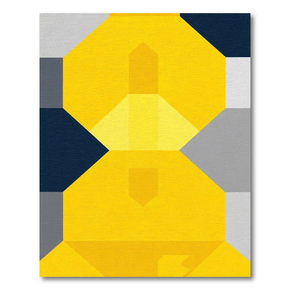 Dazzling Yellow Geometric Hexagon Rug