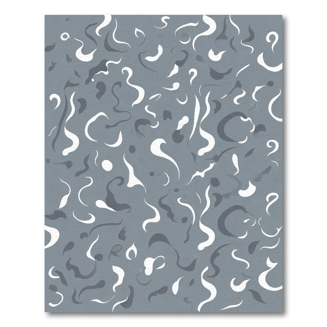 Grey White Swirls Abstract Composition Rug