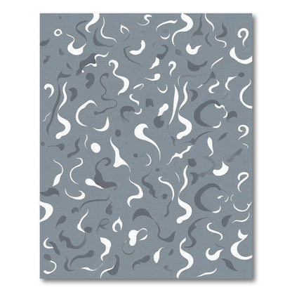 Grey White Swirls Abstract Composition Rug