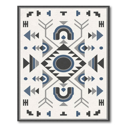 Blue Geometric Symmetrical Area Rug