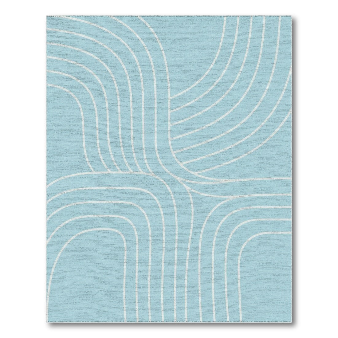 Light Blue Abstract Flow Area Rug