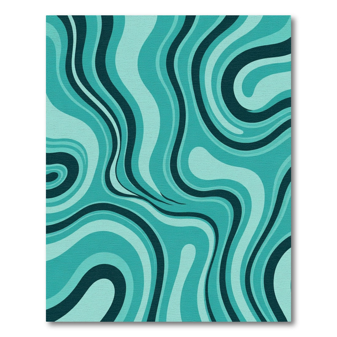 Teal Swirling Marble Abstract Rug