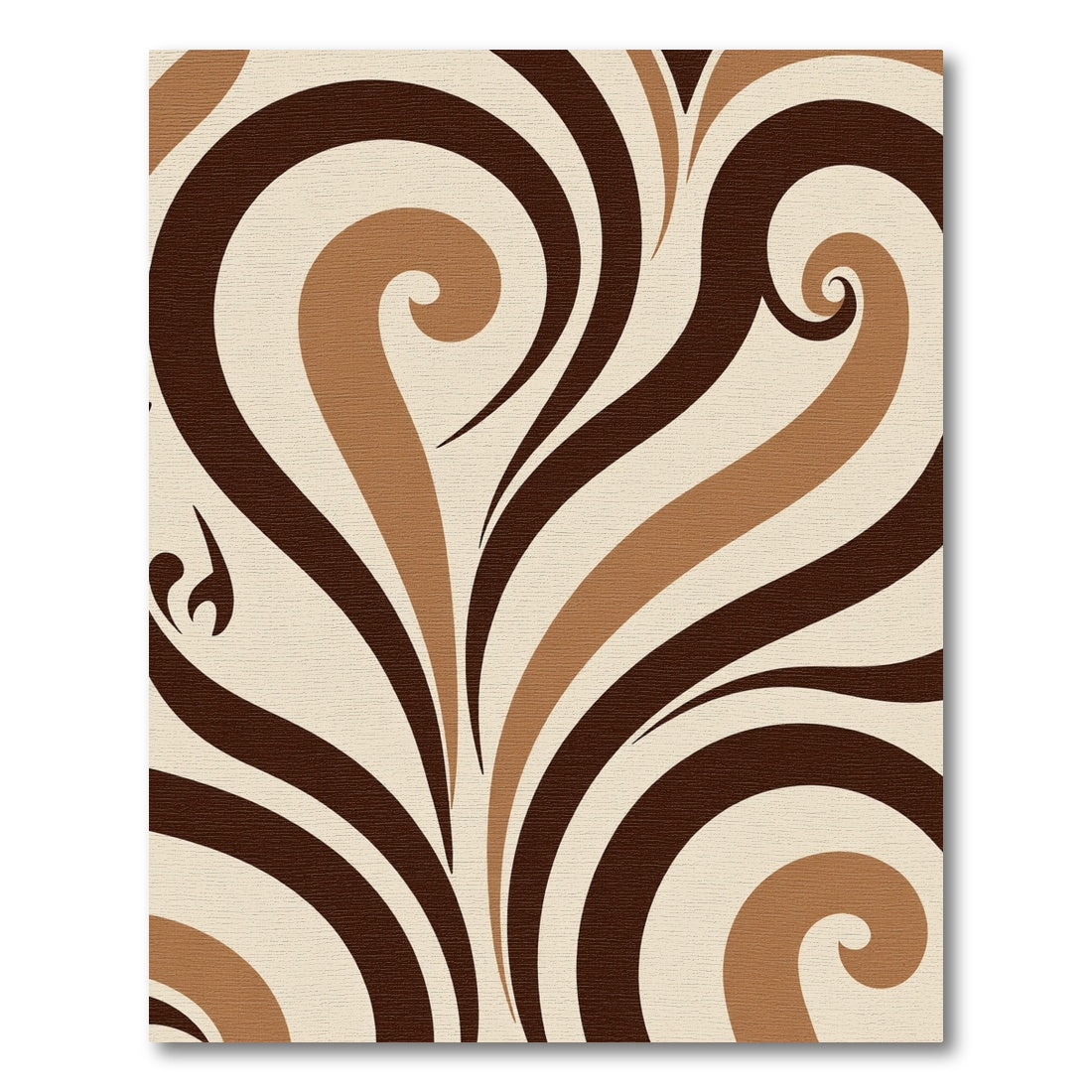 Chocolate Swirl Abstract Curving Lines Rug