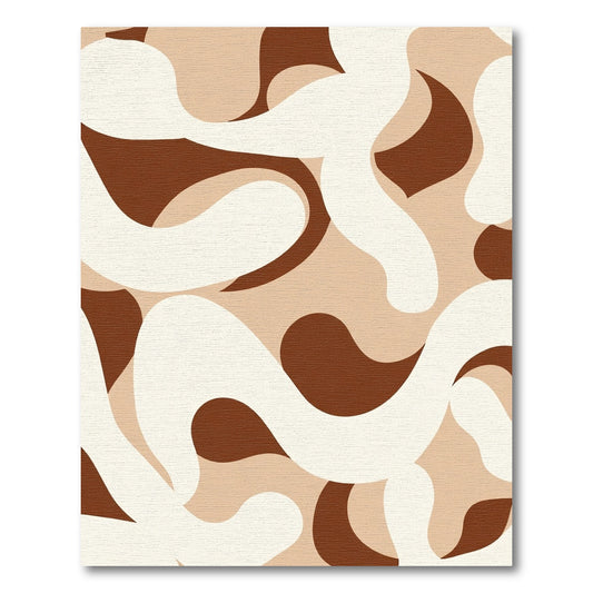 Earthy Brown Abstract Swirl Rug