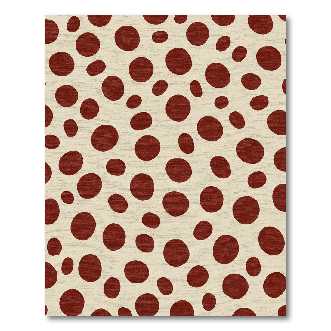Crimson Polka Dot Creamy Ground Rug