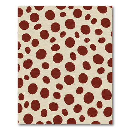 Crimson Polka Dot Creamy Ground Rug