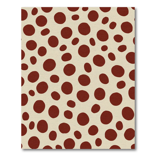 Crimson Polka Dot Creamy Ground Rug