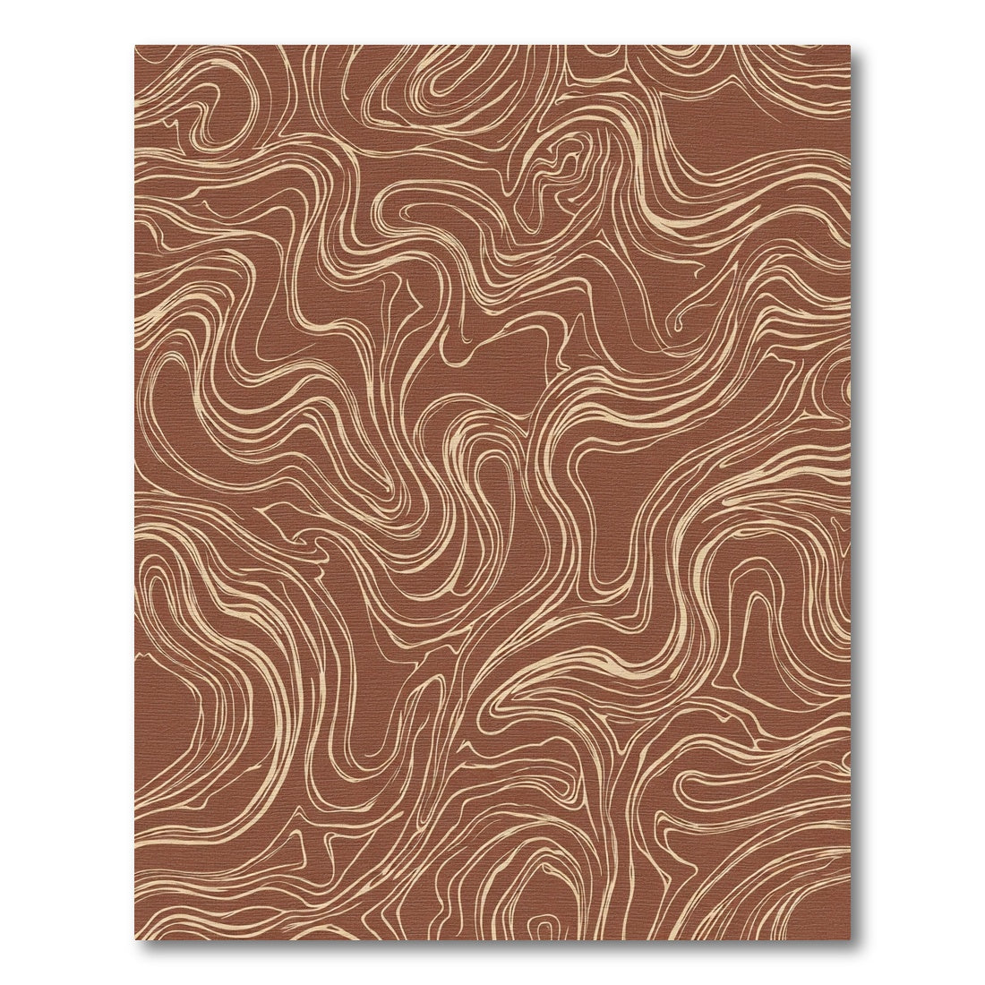 Terracotta Swirl Marbling Fluid Rug