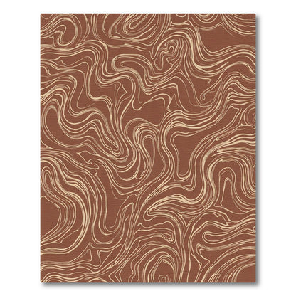 Terracotta Swirl Marbling Fluid Rug