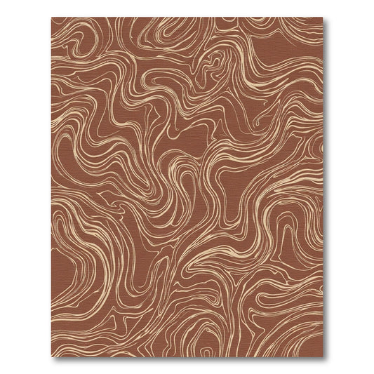 Terracotta Swirl Marbling Fluid Rug