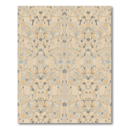 Neutral Beige Abstract Floral Medallion Rug
