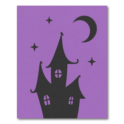 Purple Haunted Castle Kids Rug