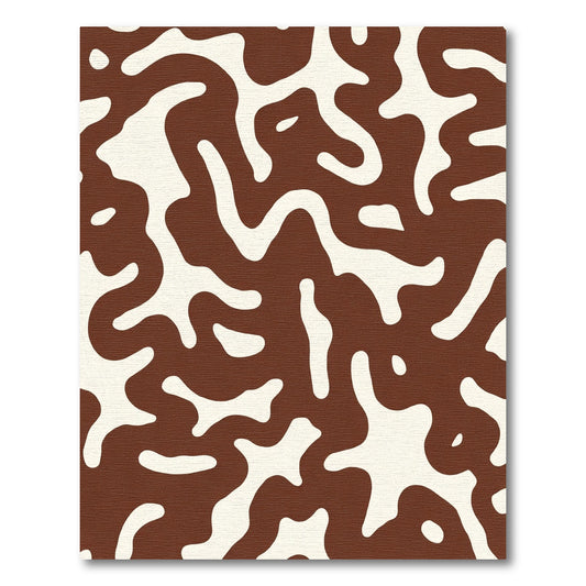 Organic Brown And Cream Amoeba Rug