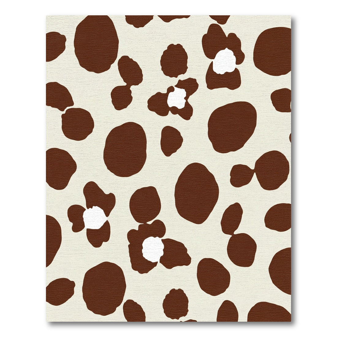 Brown Spots Cream Abstract Shapes Rug