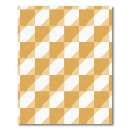 Tonal Checkerboard Diagonal Stripe Rug