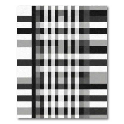 Monochromatic Plaid Checkered Grid Rug