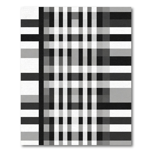 Monochromatic Plaid Checkered Grid Rug