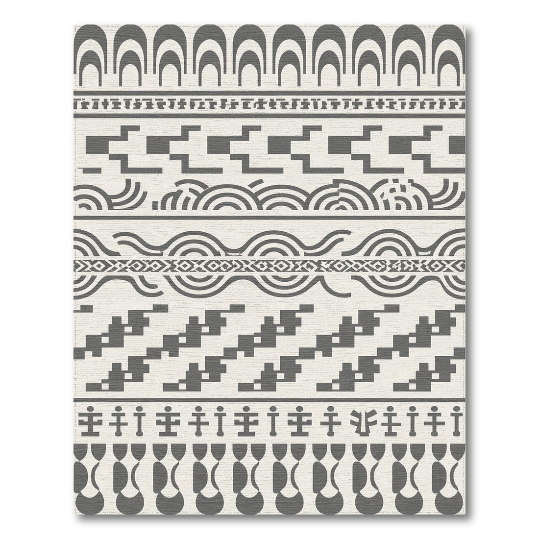 Grey Heritage Tribal Area Rug