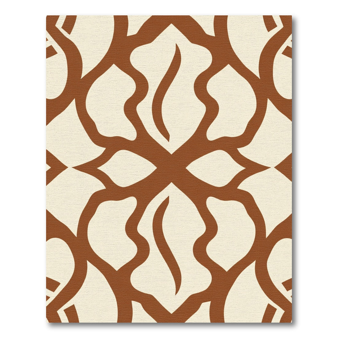 Brown Organic Interlocking Shapes Rug