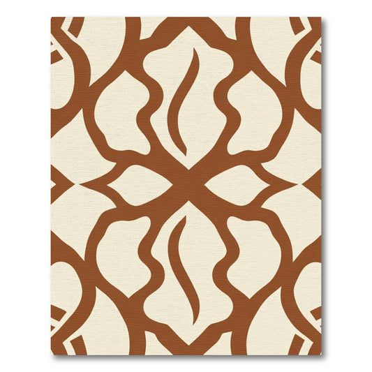 Brown Organic Interlocking Shapes Rug