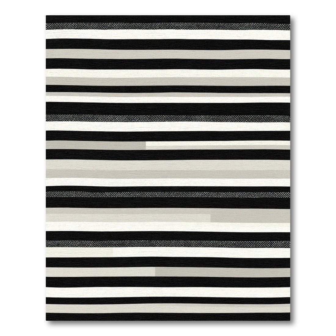 Monochrome Striped Abstract Rug