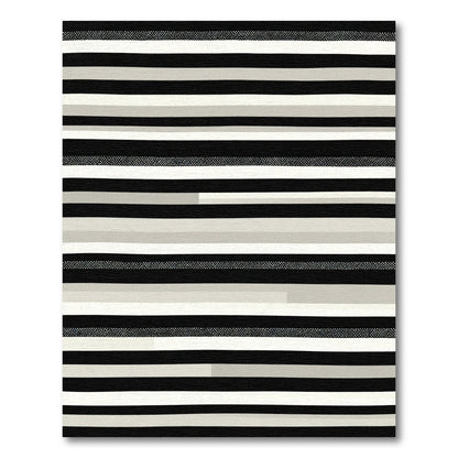Monochrome Striped Abstract Rug