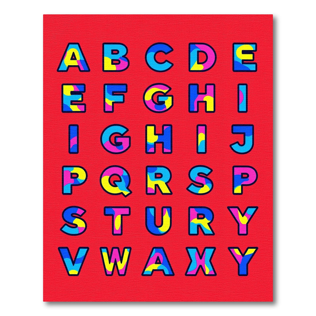 Bright Alphabet Splash Art Rug