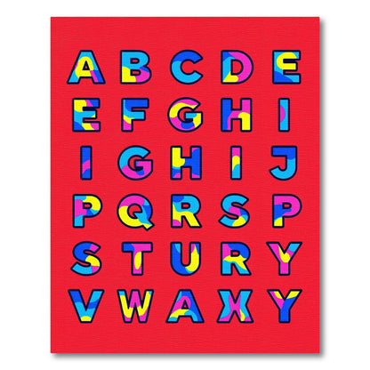 Bright Alphabet Splash Art Rug