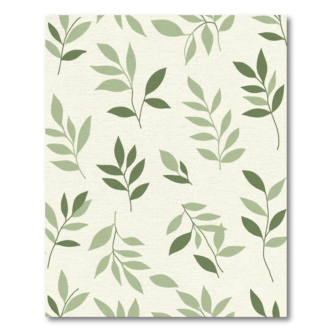 Light Green Leafy Branch Arrangement Rug