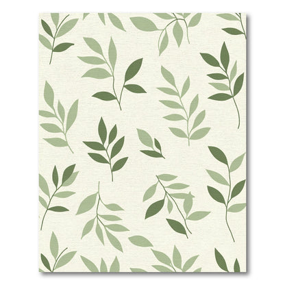 Light Green Leafy Branch Arrangement Rug