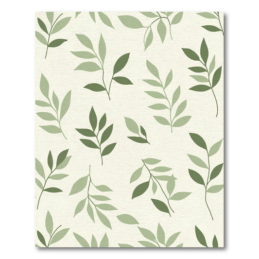 Light Green Leafy Branch Arrangement Rug
