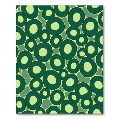 Deep Green Bubble Cluster Composition Rug