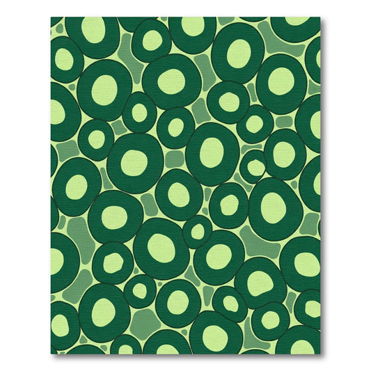 Deep Green Bubble Cluster Composition Rug