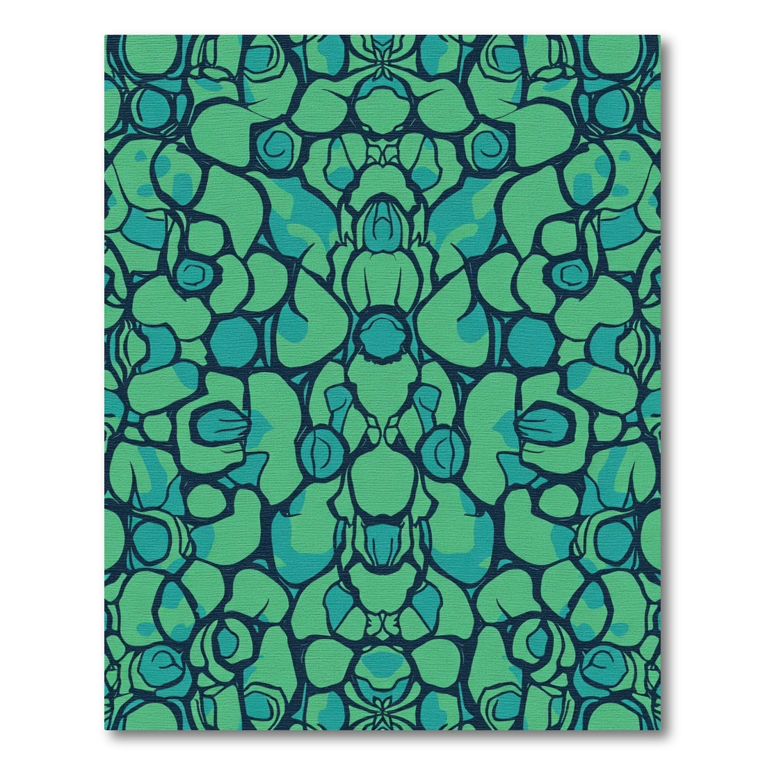 Emerald Teal Organic Symmetrical Flow Rug