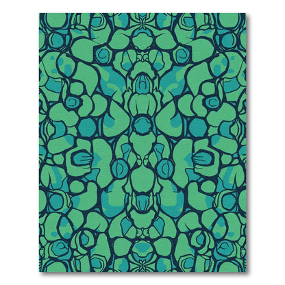 Emerald Teal Organic Symmetrical Flow Rug