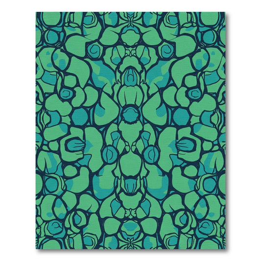 Emerald Teal Organic Symmetrical Flow Rug
