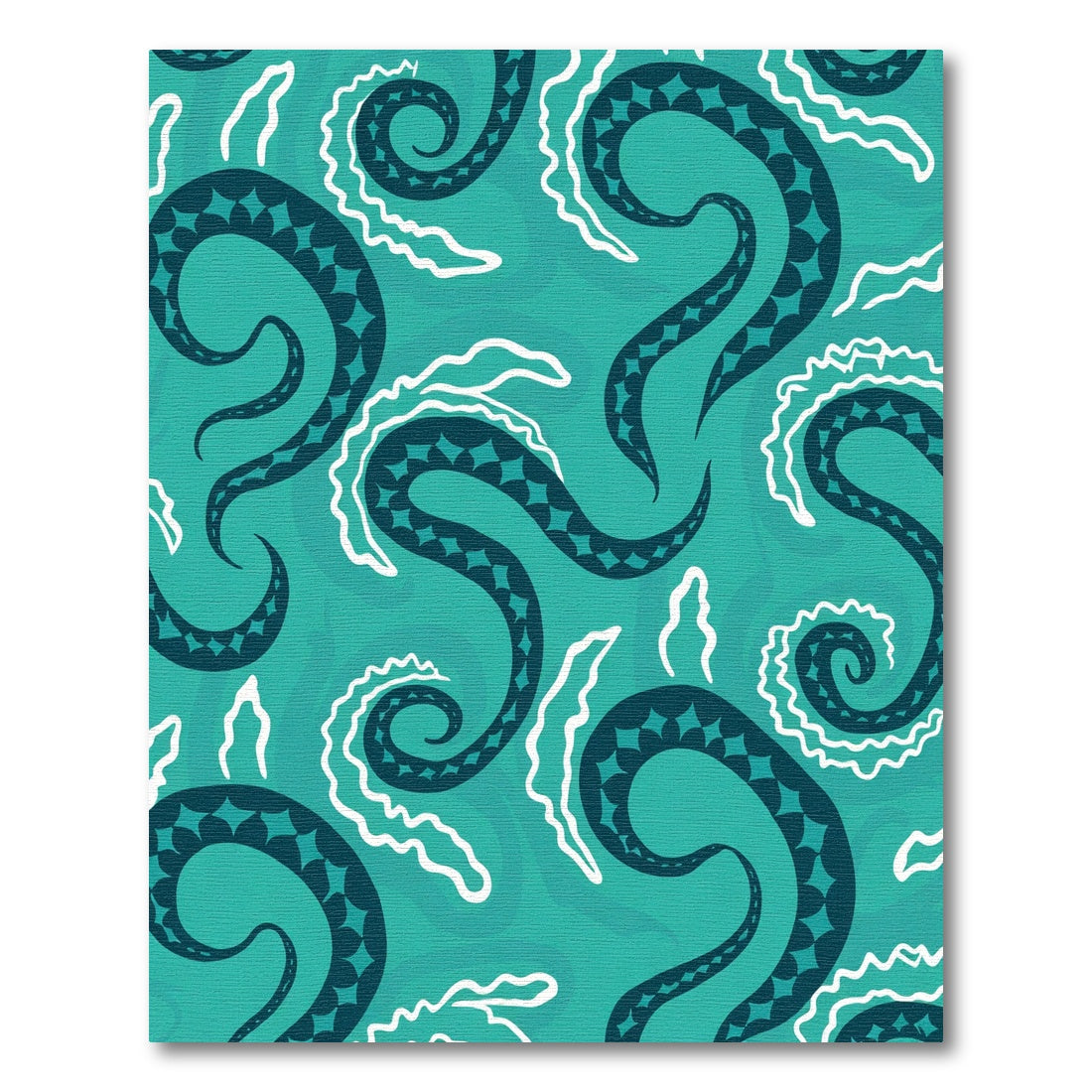 Deep Teal Tentacle Swirl Rug