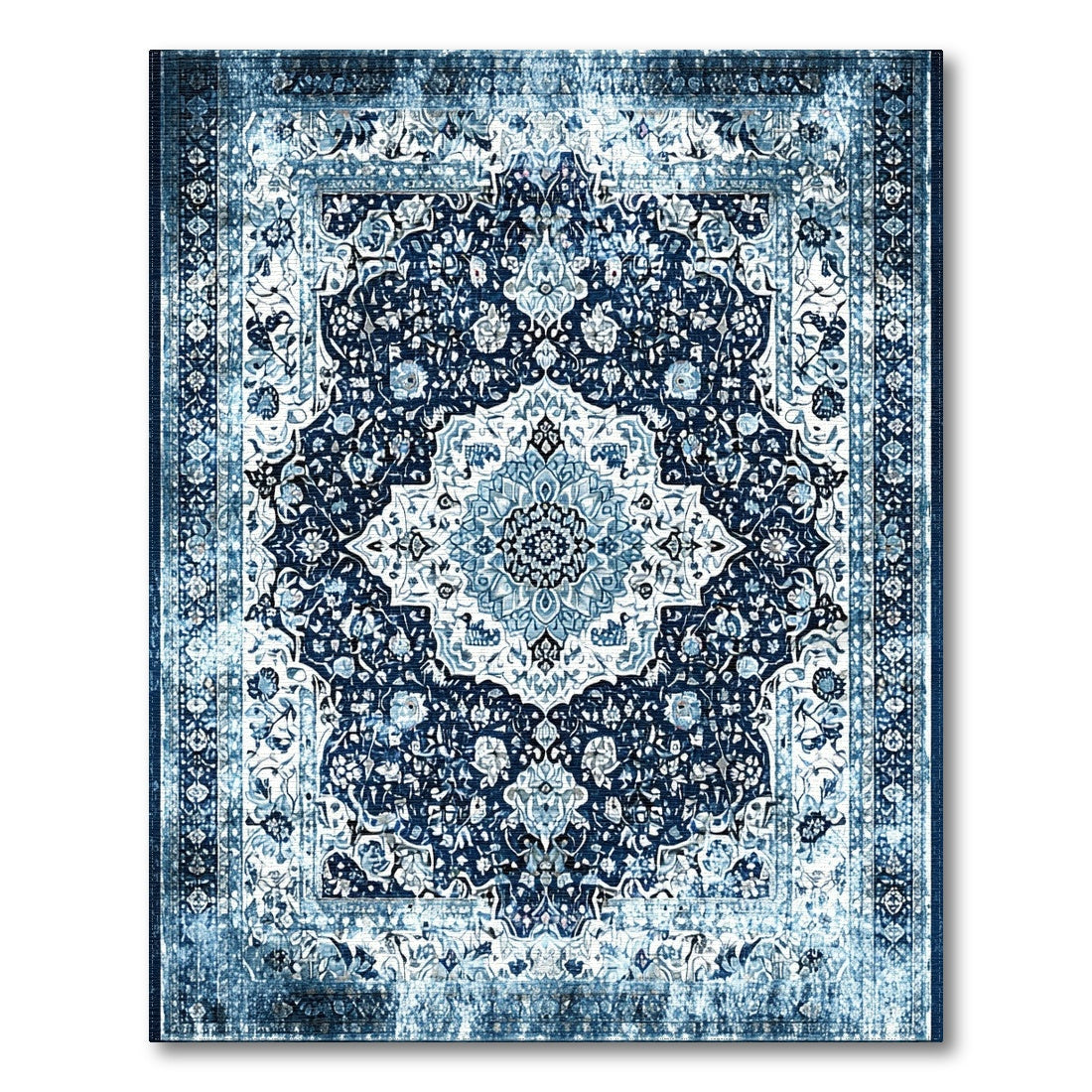 Blue Persian Medallion Area Rug