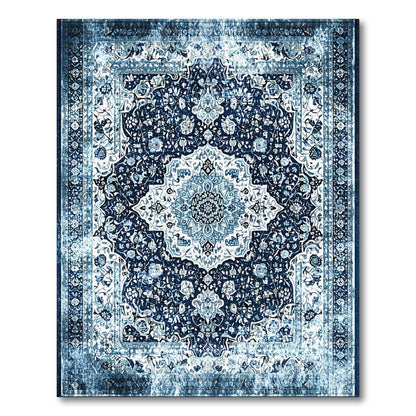 Blue Persian Medallion Area Rug
