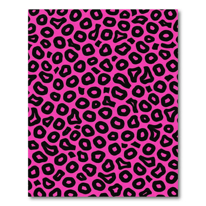 Bright Pink Black Wild Spots Rug