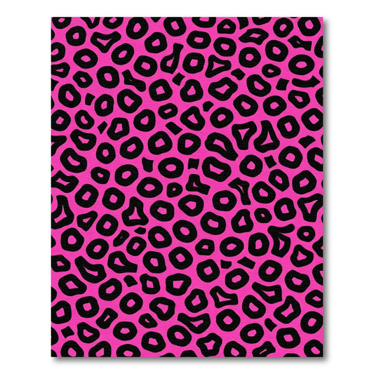 Bright Pink Black Wild Spots Rug